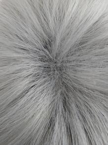 10" Gray Synthetic Fiber Wig For Women With Fluffy Short Curly Hair & Side Bangs, Suitable For Daily, Festival, Party Wear - 銀色 - 查看 8
