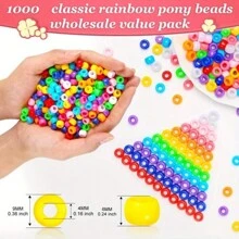 100-1000 hạt cườm hình ngựa nhiều màu, vật liệu thủ công sáng tạo, làm vòng tay và bện - hạt nhựa bền, khơi nguồn sáng tạo vô tận - Nhiều màu - Xem 2