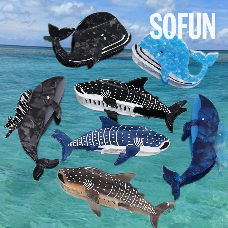 1pc Creative Whale Pattern Acetate Hair Claw Clip Non-Slip Strong Hold Jaw Clips Headwear For Women Fall Winter Hair Clip Hair Accessories For Women For Vacation Outfits Woman