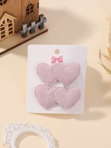 2 件/套可爱多色心形儿童发夹，设计简约优雅，婴儿和女孩发饰 - 彩色 - 查看 10