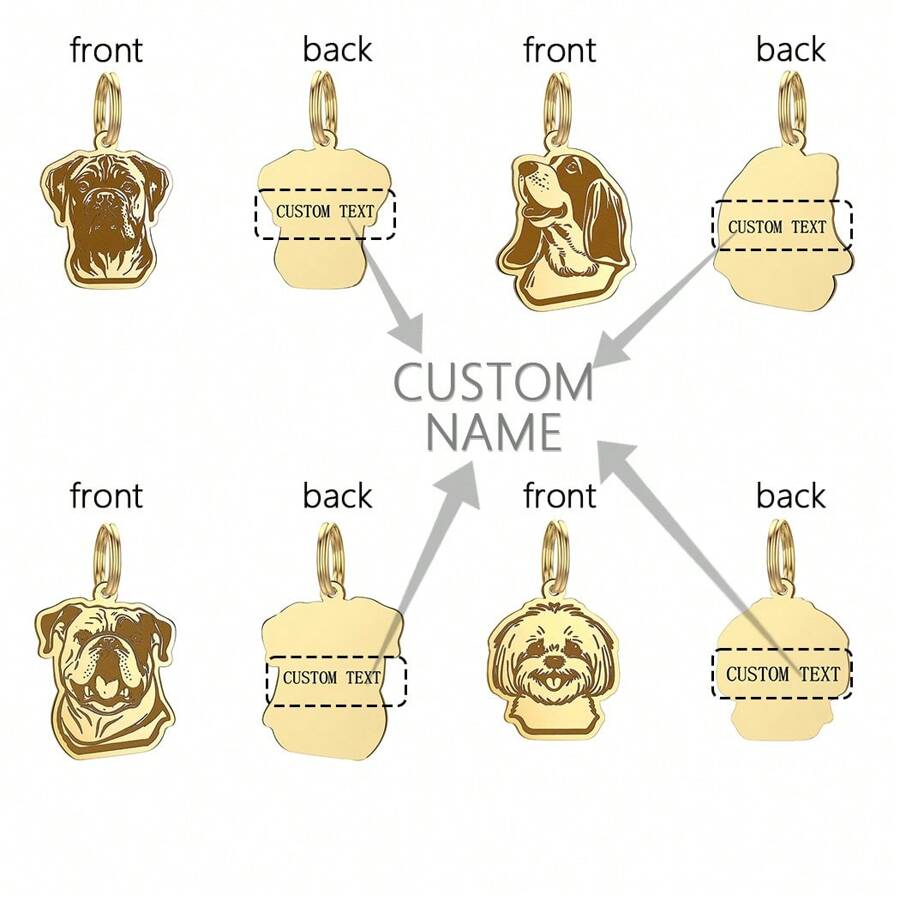 1 Máy Tính Cá Tính Thẻ ID Khắc Cho Thú Cưng Chó ID Thẻ Thú Cưng Chó Móc Khóa Tùy Chỉnh Chó Mặt Dây Chuyền Vòng Cổ Chống Mất Thẻ Tên - chó - Xem 1