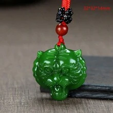 1 Mặt dây chuyền hình đầu hổ bằng ngọc bích xanh tự nhiên, Vòng cổ biểu tượng hòa bình may mắn trang sức cao cấp, Mặt dây chuyền ngọc bích quyến rũ, chạm khắc bằng tay, Mặt dây chuyền đá quý, Vòng cổ pha lê thạch anh, Vòng cổ cặp đôi, Quà tặng cho cô ấy, Thích hợp làm quà tặng cho bữa tiệc ngày lễ, Quà tặng pha lê thạch anh. - đầu hổ - Xem 3