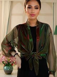 1pc Women's Lightweight Solid Color Ombre Gradient Oversized Cardigan Summer Casual Shawl