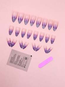144pcs (6 Boxes) Simple Almond Pattern Acrylic Nails, Medium Length, Full Cover Fake Nails, Summer Color, Suitable For Women & Girls' Daily Life And Party, Nail Art Supplies - Follow Your Heart - View 7