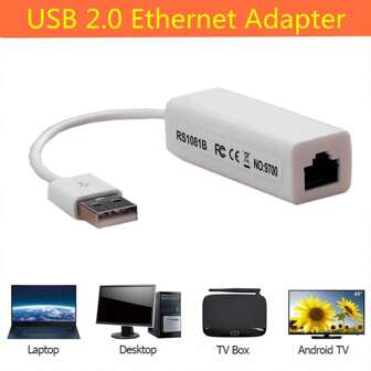 USB 2.0 bekabelde USB naar RJ45 netwerkkaart 10/100 Mbps USB naar RJ45 Ethernet LAN-adapter netwerkkaart voor pc laptop Windows 7, 8, 10, 11