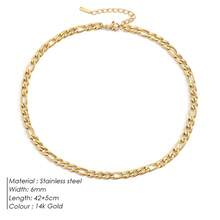 Diamday 1PC Link Chains Necklace Stainless Steel Chain For Women Collar Gift Jewelry Chain Choker 4MM/6MM/8MM - A - Xem 11