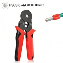 1 套压接工具,含 1200/1900 个绝缘管端子、HSC8 6-4A 0.08-10mm² 23-7AWG 1200 个端子、6-6A 0.25-6mm² 23-10AWG、多功能高精度钳子套件电工工具 - 端子壓線鉗 - 查看 16