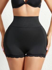1 pieza Pantalones cortos moldeadores de cintura alta para mujer con almohadillas extraíbles para el trasero, control del abdomen, levantador de glúteos