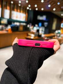 Leopard Print Shockproof Protective Case, Compatible With IPhone 13/11/12/14/15/Plus/XR/16/16 Pro Max, Magenta Color Waterproof Anti-Fall Scratch Resistant - Hot Pink - View 2