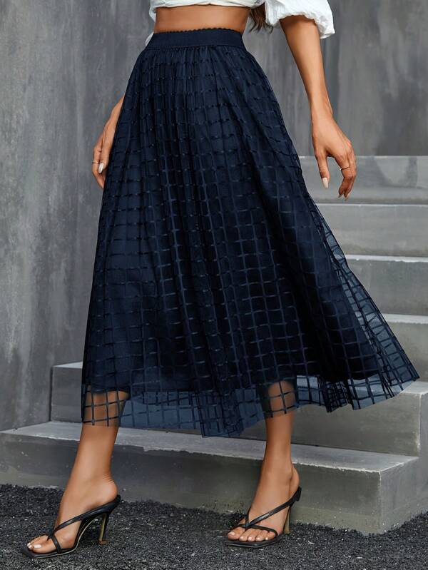 Women's Minimalist Fashionable Mesh Plaid Mini Skirt