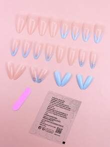 144pcs (6 Boxes) Simple Almond Pattern Acrylic Nails, Medium Length, Full Cover Fake Nails, Summer Color, Suitable For Women & Girls' Daily Life And Party, Nail Art Supplies - Follow Your Heart - View 4