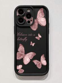 1 chiếc ốp lưng điện thoại sang trọng, thanh lịch in hình bướm hồng, chống va đập, chống bụi bẩn, thiết kế lỗ khoét chính xác cho ống kính, tương thích với Apple / OPPO / VIVO / Redmi / Infinix / Realme / / Honor / ZTE. Chống nước, chống sốc, chống rơi vỡ và chống trầy xước. - màu đen - Xem 4