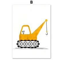 1pc Modern Nordic Style Canvas Print Painting Poster Cartoon Car Letter Number Children Wall Picture Art Studio Kids Room Home Decor Frameless, Wall Art