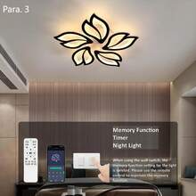 Modern Simple Ceiling Light With Lamp, Flower Ceiling Light, Dimmable Ceiling Light With Remote Control For Dining Room Living Room Bedroom Study Room - one-size - View 8
