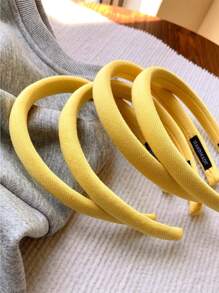 1 pieza Diadema delgada de color crema con diseño minimalista de pollito amarillo, accesorio de cabello versátil