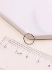 1 件高段细杆光滑表面鼻环鼻中隔耳环鼻中隔环 20G 0.8 毫米杆粗穿孔时尚珠宝 - 銀色 - 查看 6