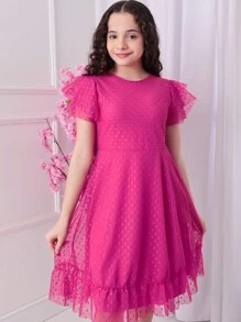 Tulle Dress - Hot Pink - View 2