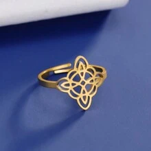 Stainless Steel Ring Irish Knot Double  Knot Silver - Vàng - Xem 2