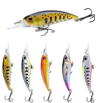 5PCS Alien Eye Lure Slow Sinking Minnow Bait 7.5CM/5G Hard Bait Long-Distance Casting Bait Sea Fishing Freshwater Ring Beads