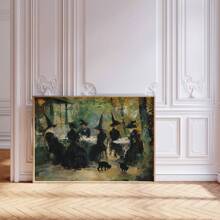 1pc Witch Cafe Poster, Witchy Impressionist Print, Halloween Witches And Black Cats Wall Art, Posters For Living Room, Bed Room, Modern Canvas Posters For Room, Room Decoration Stuff, Home Decor ,Room Decor Aesthetic, Western Decor, Bathroom Kitchen Office Decor Halloween Decor Fall Decor