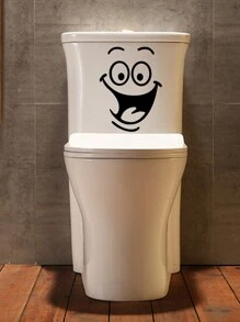 Glow In The Dark Smiling Face Toilet Seat Sticker, MTT105 Green Luminous Toilet Decal - Multicolor - View 8