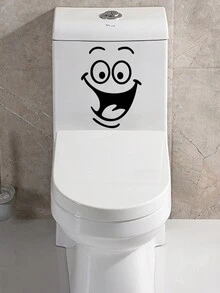 Glow In The Dark Smiling Face Toilet Seat Sticker, MTT105 Green Luminous Toilet Decal - Multicolor - View 10