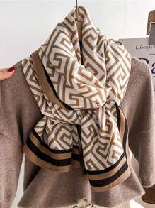 1pc Striped Multi-Use Neck Scarf, Lightweight And Warm For Autumn & Winter - Multicolor - View 5