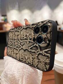 Snake Skin Printed Shockproof Soft Protective Phone Case Compatible With IPhone 15/15 Pro Max, 14/14 Pro Max, 13/13 Pro Max, 12/12 Pro Max, 11, XR, 7/8, Samsung Galaxy S22 Ultra, A53, A33, Xiaomi Redmi 10, Note 11, Huawei