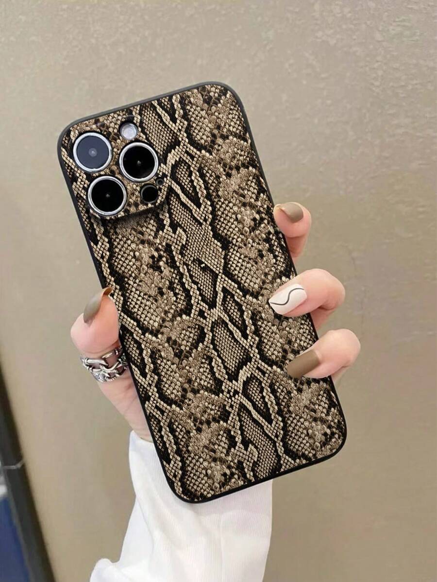 Snake Skin Printed Shockproof Soft Protective Phone Case Compatible With IPhone 15/15 Pro Max, 14/14 Pro Max, 13/13 Pro Max, 12/12 Pro Max, 11, XR, 7/8, Samsung Galaxy S22 Ultra, A53, A33, Xiaomi Redmi 10, Note 11, Huawei