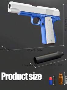 1pc Throwing Shell, 1911, Colt, Toy Gun, Simulated Soft Bullet Gun, Capable Of Firing, Pistol Model,Random Accessory Colors - Multicolor - View 2
