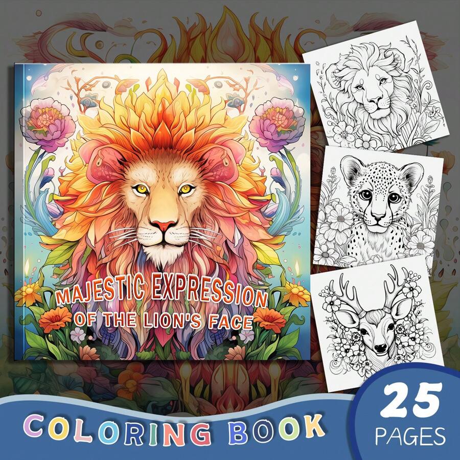 1pc Stress Reliever Coloring Book, Animal Theme With Thickened Paper
