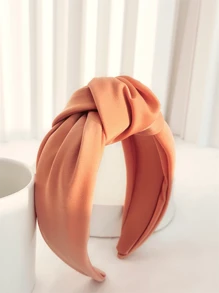 1 pezzo Fascia per capelli di nuova europea e americana con texture INS, nastro di raso, accessorio per capelli, cerchietto ampio annodato, ideale per uscire, feste, accessori per capelli