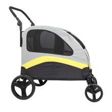 BingoPaw Large Dog Stroller Buggy Heavy Duty Pet Doggy Pram Divided For 2 Dogs - Grey - View 5