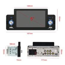 Carplay radio de coche 1 Din con Android Auto sistema manos libres Bluetooth 5 pulgadas con Android/IOS Mirror Link Bluetooth Radio FM USB/AUX/TF Reproductor Multimedia con micrófono cámara de marcha atrás - Negro - Ver 7