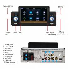 Carplay radio de coche 1 Din con Android Auto sistema manos libres Bluetooth 5 pulgadas con Android/IOS Mirror Link Bluetooth Radio FM USB/AUX/TF Reproductor Multimedia con micrófono cámara de marcha atrás - Negro - Ver 5