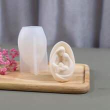 1pc, Jesus Egg Silicone Mold, Candle Resin Mold, Multi-Functional Candle Silicone Mold, Add Warmth To Your Life. - White - View 2