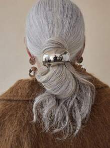 1 chiếc dây buộc tóc nữ thời trang thanh lịch màu vàng/bạc đơn giản, thích hợp cho các dịp lễ hội/tiệc tùng. Dây buộc tóc đuôi ngựa, dây chun buộc tóc, dây thun buộc tóc, phụ kiện tóc, phụ kiện đội đầu, dây chun làm đẹp trang trí nhà cửa phòng ngủ. - Vàng - Xem 3