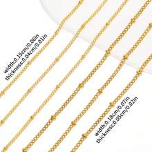 200cm Cadenas de acero inoxidable para hacer joyas DIY collares pulseras accesorios sin decoloración, cadena dorada, cuentas de labios, cadena de cuentas, cadena de gafas accesorios - cadena - Ver 63