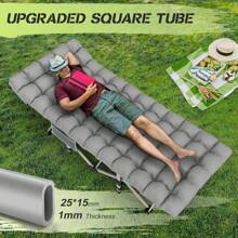 Camping Bed / Camping Cot For Adults, Portable & Foldable Folding Cot Bed With 4" Cozy Mattress, Easy-To-Carry, Heavy Duty Travel Bed For Camp, Tent, Outdoor & Indoor