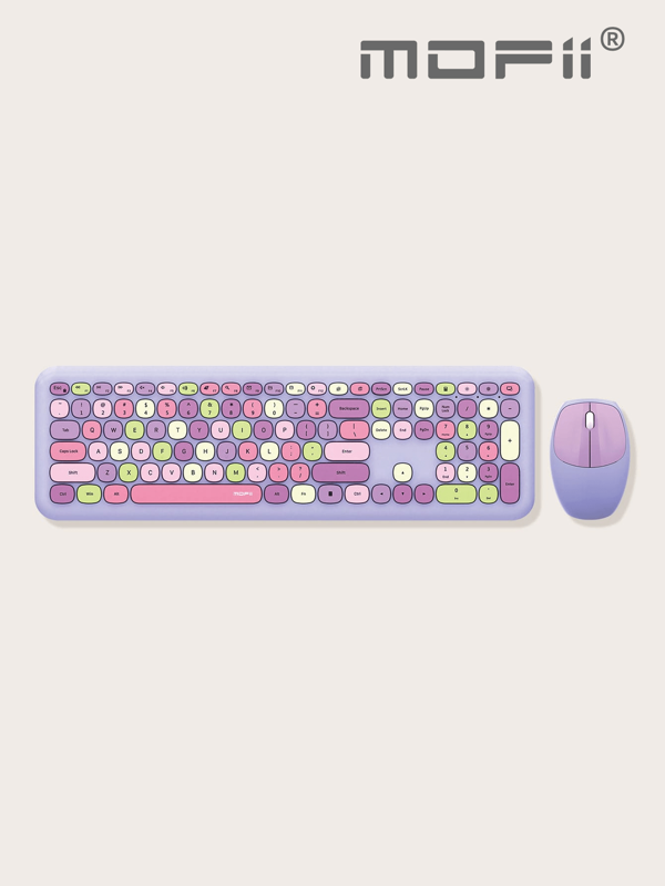MOFII Juego de teclado y ratón inalámbricos Mofii 666, diseño ultradelgado y lindo, adecuado para hogar y oficina, compatible con la mayoría de los dispositivos excepto  Apple Laptop e iPad