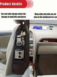 1 Pieza Bolsa de almacenamiento para asiento de carro, ligera y conveniente, bolsa colgante con múltiples bolsillos, bolsa de almacenamiento lateral para asiento multifuncional para guardar y organizar artículos varios del auto, bolsa de malla que se adapta a la mayoría de coches, SUV, camionetas, etc. La bolsa de almacenamiento para el auto puede almacenar la mayoría de los artículos y mantener sus accesorios de auto limpios y ordenados