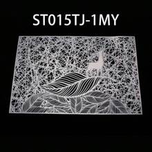 4/6pcs, Color Options, Deer PVC Placemat, Hot Stamping Placemat Insulation Mat, Oil Resistant, Waterproof, Anti Slip Placemat, Simple Dining Table Mat, Solid Color Dining Table Mat, Suitable For Kitchen, Dining Room, Wedding, And Reception - Multicolor - View 5