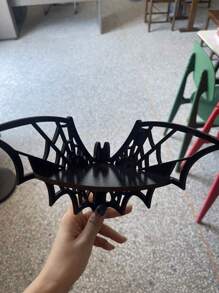 1 件万圣节蝙蝠角架、蜘蛛网蝙蝠展示架、家居装饰烛台收纳架、房间装饰、室内墙角、派对展示架 - 彩色 - 查看 4