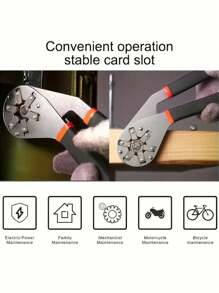 1PC Heavy-Duty Carbon Steel External Hexagonal Wrench - Adjustable, Multifunctional, And Clamp-On - Ideal Household Repair Tool For Various Tasks