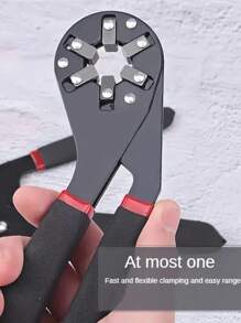 1PC Heavy-Duty Carbon Steel External Hexagonal Wrench - Adjustable, Multifunctional, And Clamp-On - Ideal Household Repair Tool For Various Tasks