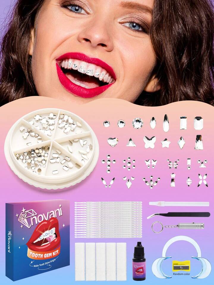 novani Tooth Gem Kit DIY Crystals Jewelry Kit Teeth Gems Kit Professional Fashionable Tooth Gems Kit For Teeth Teeth Jewelry Starter Kit for Sale Australia New Collection Online SHEIN Australia
