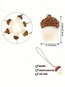 6/10/15Mảnh Đồ trang trí cây thông Noel bằng quả sồi nỉ Quả sồi lông cừu Quả sồi lông cừu Đồ trang trí Quả thông bằng quả sồi Đồ trang trí treo bằng quả sồi theo phong cách trang trại mộc mạc, Giáng sinh - Xem 10