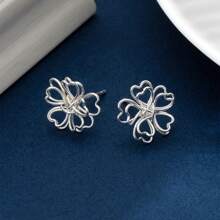 Bông tai hoa phong cách Âu Mỹ cho nữ - Bạc - Xem 6