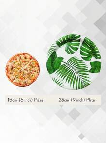 24 件套，无涂层纸盘，绿叶主题派对和生日用具套装，盘子，纸巾，纸杯，家居装饰，节日用品，参考生日派对、野餐、露营、派对、圣诞节、礼物、惊喜、母亲对孩子的爱、给孩子的礼物。主题盘子，一次性纸盘，100% 可堆肥盘子，绿色主题盘子 - 彩色 - 查看 4