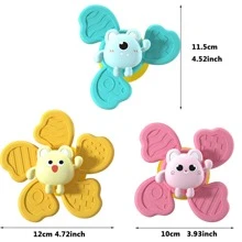 多种尺寸包装可供选择，吸盘旋转玩具，吸力强大，旋转持久，适合 18 个月以上婴儿的旋转玩具，婴儿和幼儿感官和早期教育玩具，是男孩和女孩的完美生日礼物 - 彩色 - 查看 15